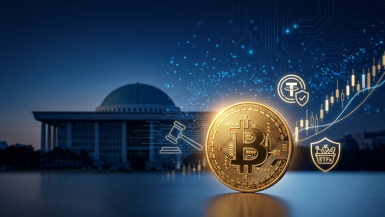 디지털자산기본법과 비트코인 ETF, 원화 스테이블코인 도입을 상징하는 한국 크립토 정책 썸네일 이미지